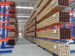 Heavy duty cantilever racking for storing steel pipes